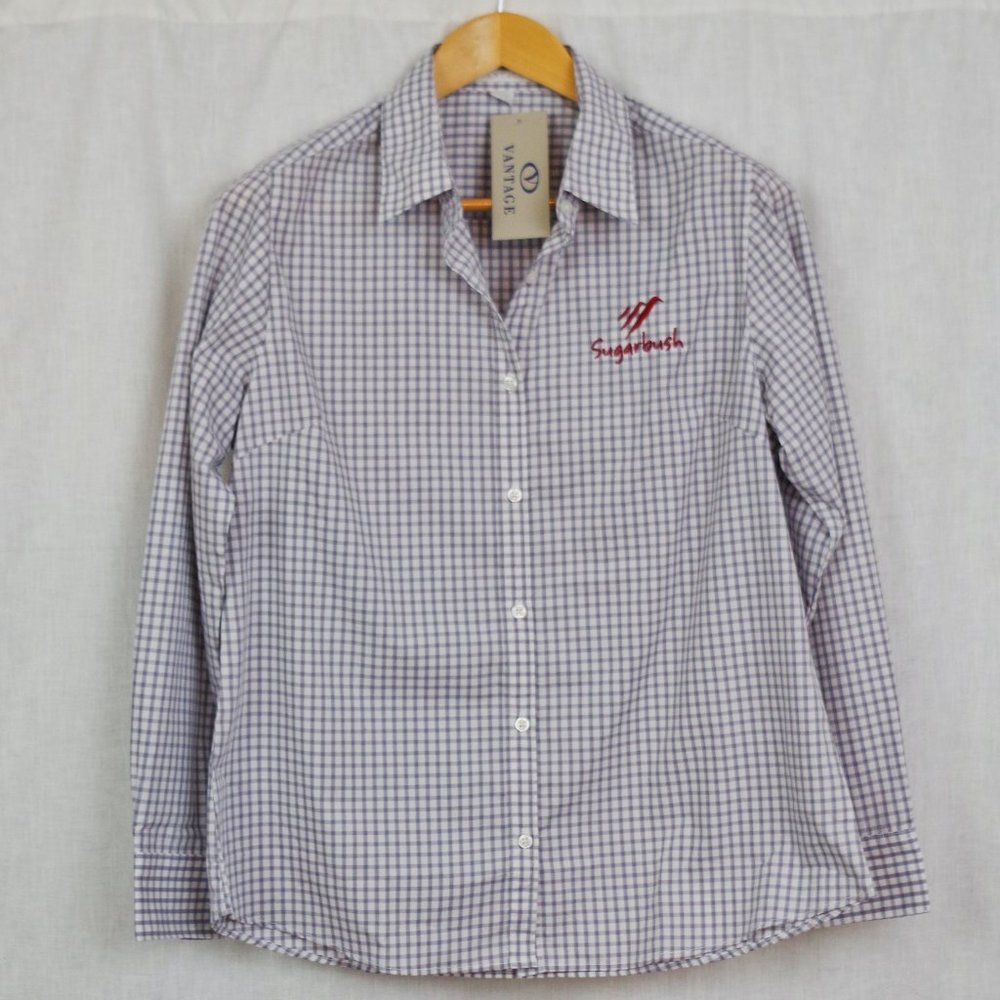 New Ladies' Sugarbush Mountain Vermont Button Up Check Shirt Large